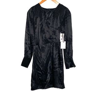 1. State Silky Black Floral Long Sleeve Dress